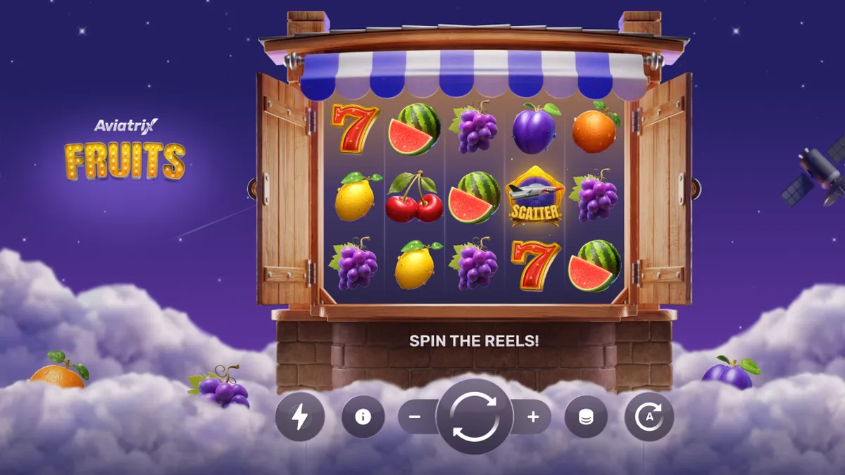Aviatrix Fruits slot gameplay interface