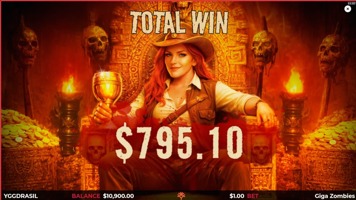 Cena de ação do slot Giga Zombies com temática de faroeste e zumbis
